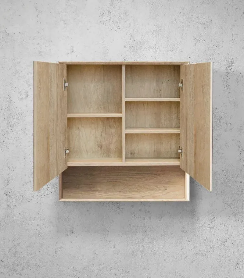 Byron 750x800mm Shaving Cabinet - Natural Oak Interior