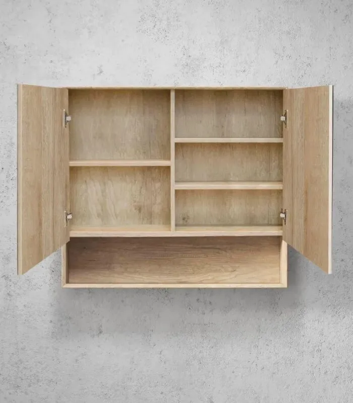 Byron 900x800mm Shaving Cabinet - Natural Oak Interior