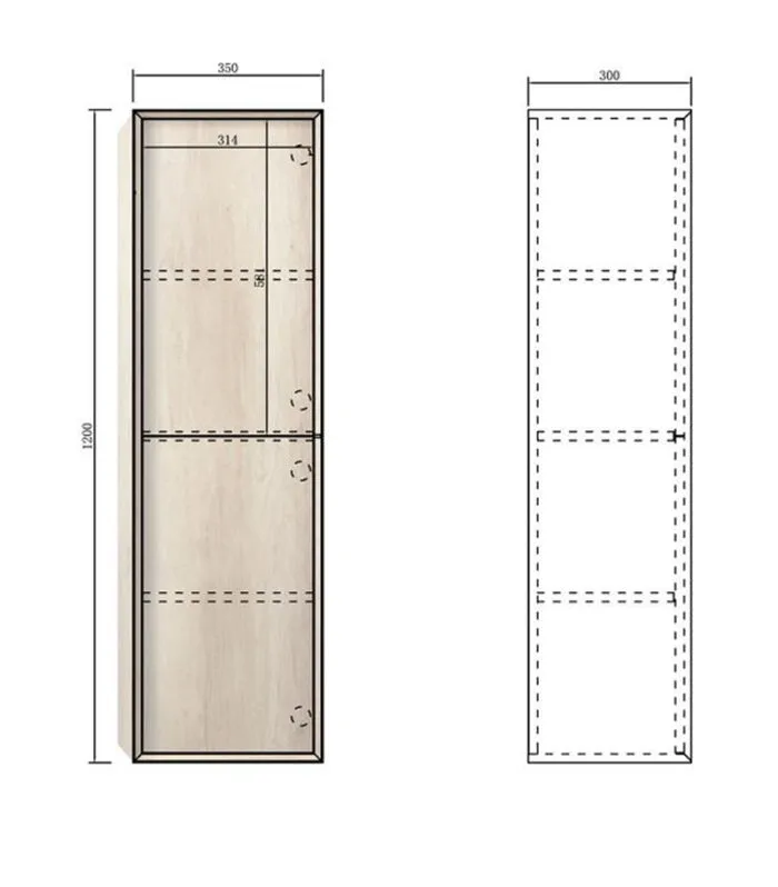 Byron Natural Oak Wall Hung Tallboy