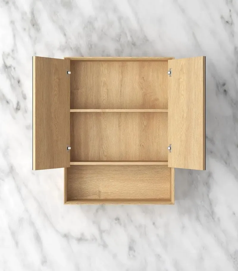 Byron 600x800mm Shaving Cabinet - Woodland Oak Interior