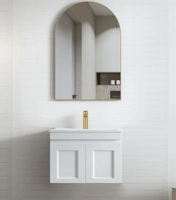 Hampton Shaker Matt White 600mm Plywood Wall Hung Vanity HPM600WCT