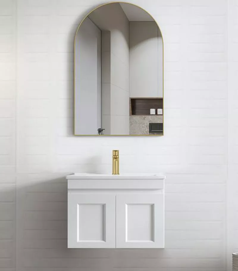 Hampton Shaker Matt White 600mm Plywood Wall Hung Vanity HPM600WCT