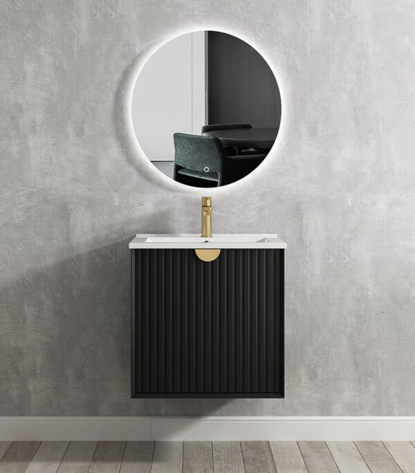 Marlo Matt Black 600mm Plywood Wall Hung Vanity MA600BCT