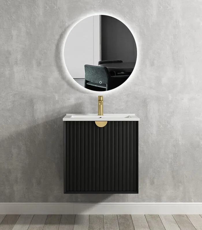 Marlo Matt Black 600mm Plywood Wall Hung Vanity MA600BCT