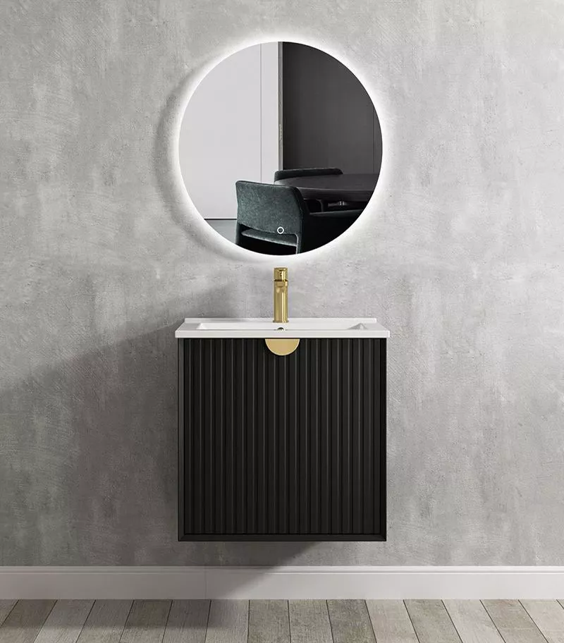 Marlo Matt Black 600mm Plywood Wall Hung Vanity MA600BCT