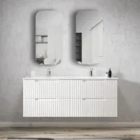 Noosa Matt White 1500mm Double Bowls Plywood Wall Hung Vanity Noosa Matt White 1500mm Double Bowls Plywood Wall Hung Vanity