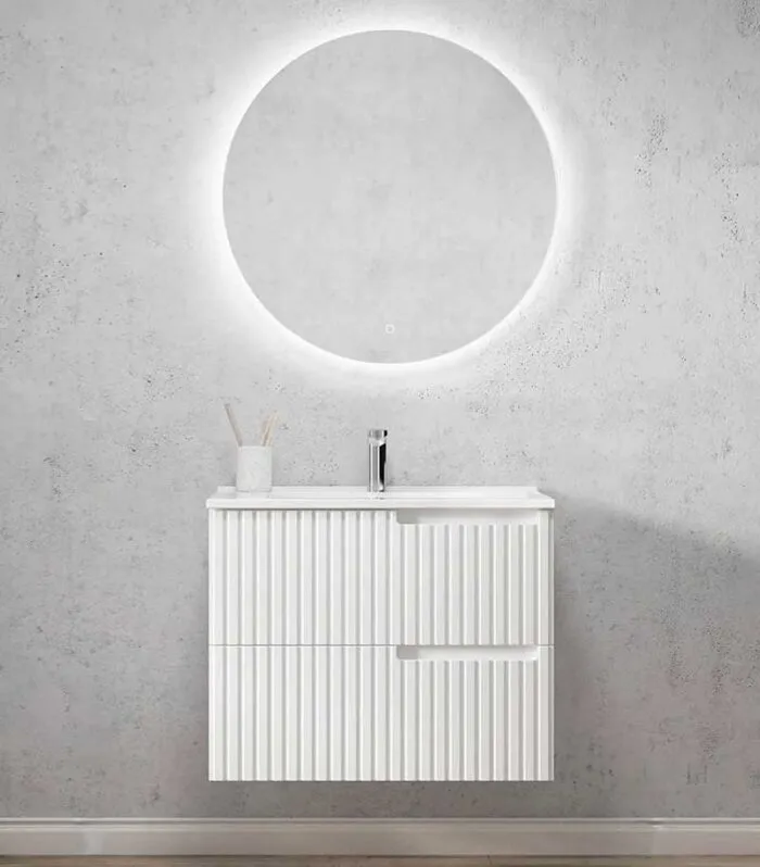 Noosa Matt White 750mm Plywood Wall Hung Vanity