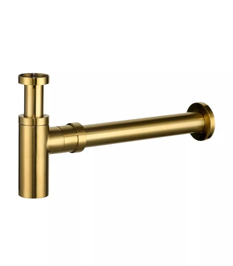 Reno Round Bottle Trap 40mm - Brushed Gold