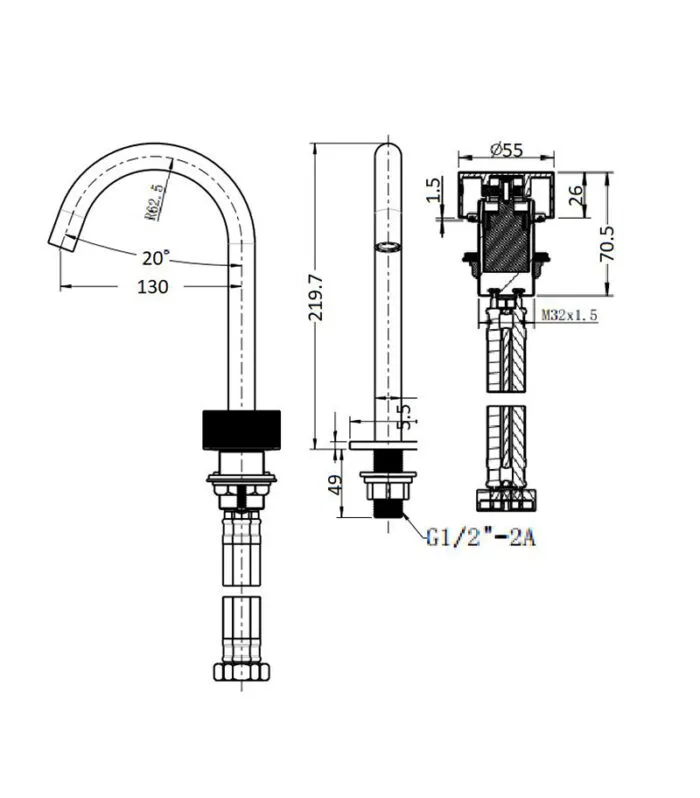Specification For Qi Progressive Basin Mixer