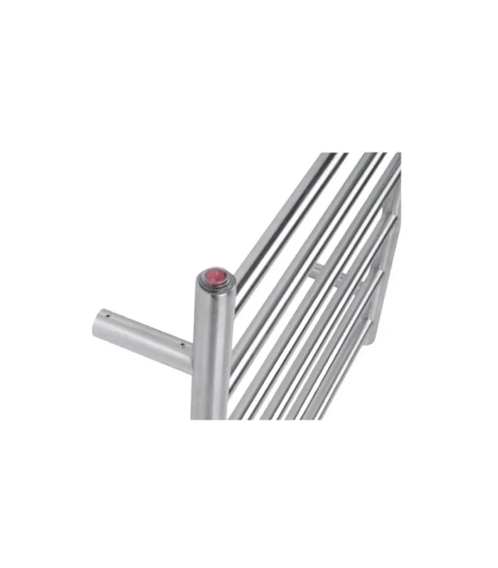 Aqua Round Heated Towel Rack 6 Bars - Brushed Nickel Bottom