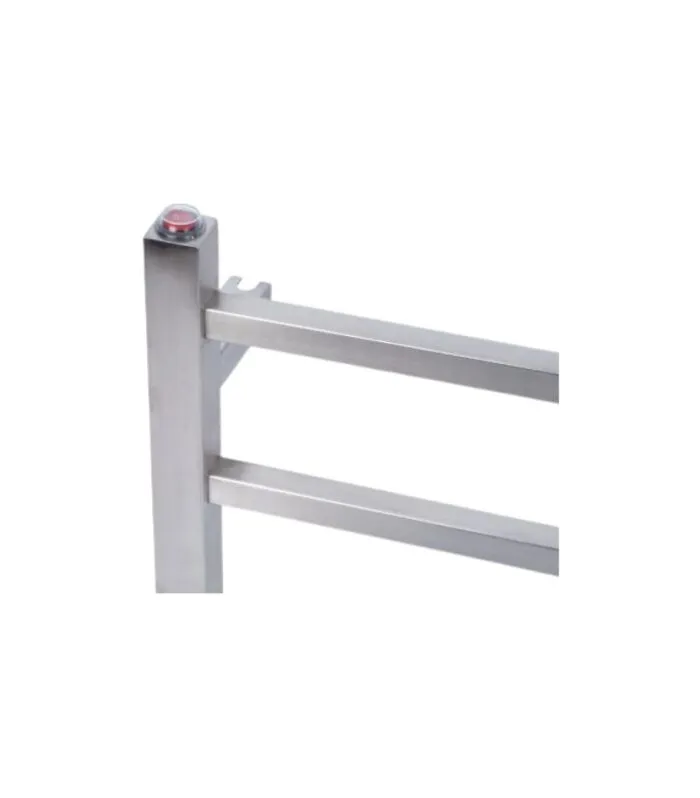 Aqua Square Heated Towel Rack 6 Bars - Brushed Nickel Bottom