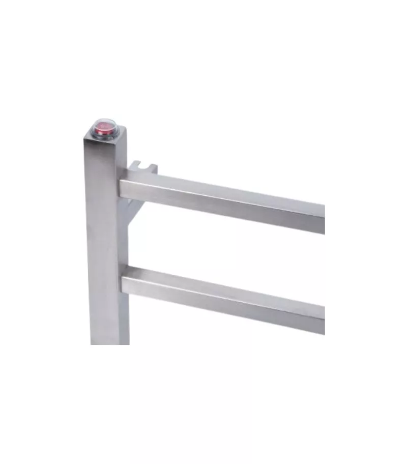 Aqua Square Heated Towel Rack 6 Bars - Brushed Nickel Bottom