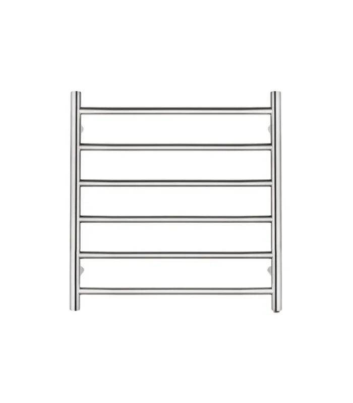 Aqua Round Chrome Heated Towel Rack 6 Bars