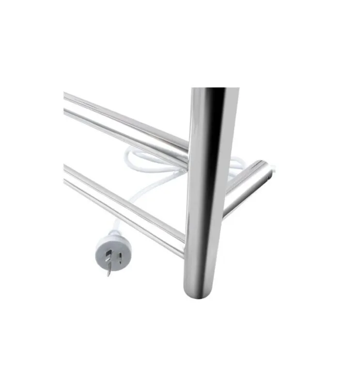 Aqua Round Chrome Heated Towel Rack Bottom