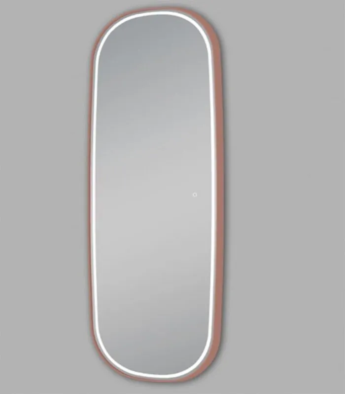 Reno 650mm x 1800mm Rose Gold Framed Oval LED Mirror
