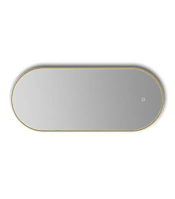 Reno 500mm x 900mm Brushed Gold Framed Arch LED Mirror