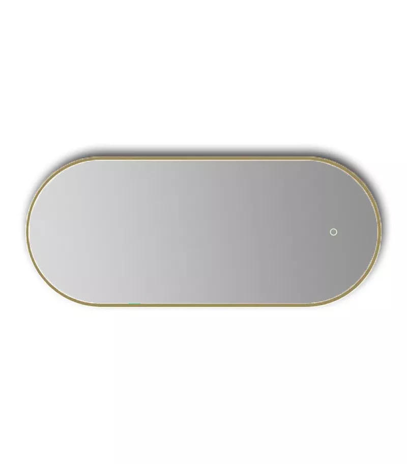 Reno 500mm x 900mm Brushed Gold Framed Arch LED Mirror