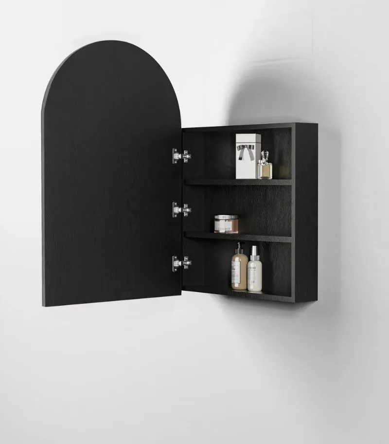Archie 600x900mm Shaving Cabinet - Black Oak Interior