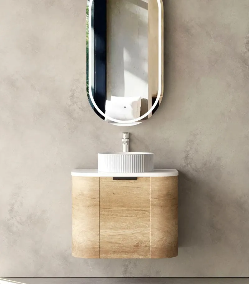 Bondi 600mm Plywood Wall Hung Vanity – Natural Oak