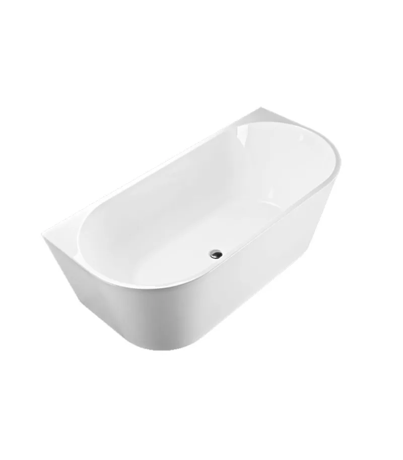 Milano Back To Wall Freestanding Bath - Gloss White