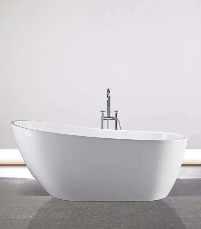 Milano Highback Freestanding Bathtub - Gloss White