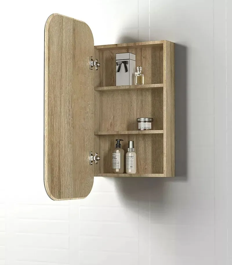 Newport 450x900mm Shaving Cabinet - Natural Oak Interior