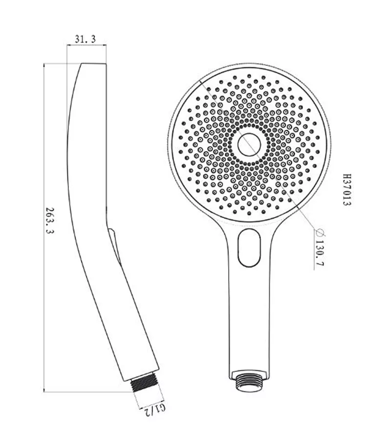 Specification For Gabe Round Handheld Shower Head