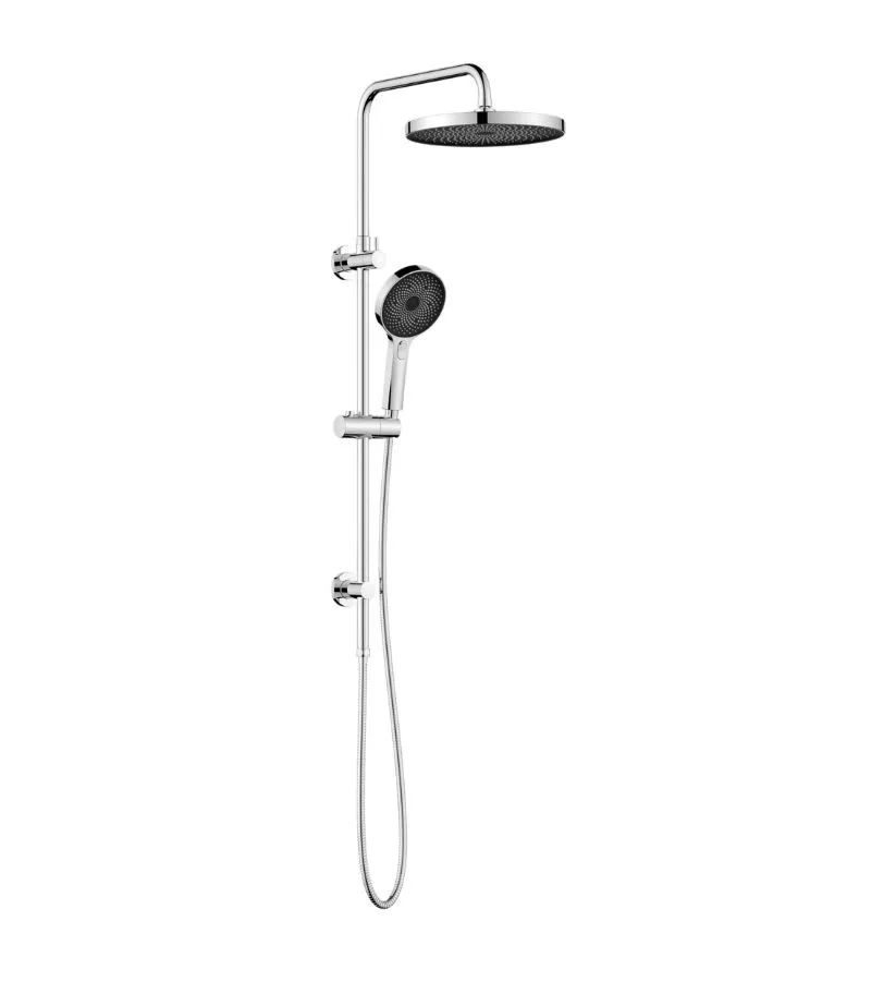 Gabe Chrome Twin Shower On Rail