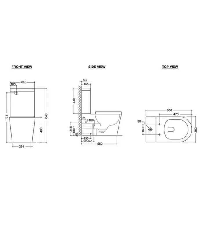 Alzano Gloss White Rimless Flush Wall Faced Toilet Suite