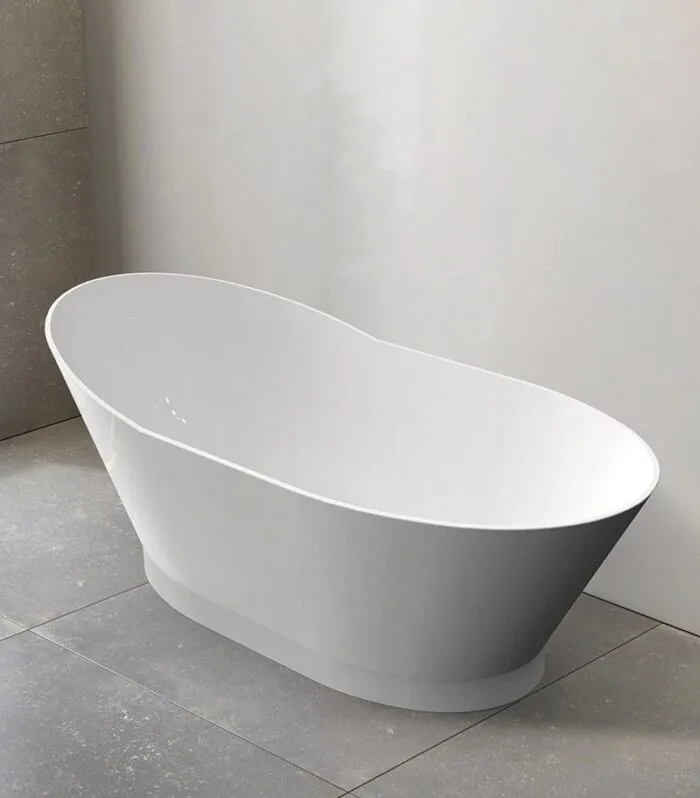 London Freestanding Bath - Gloss White Sideview