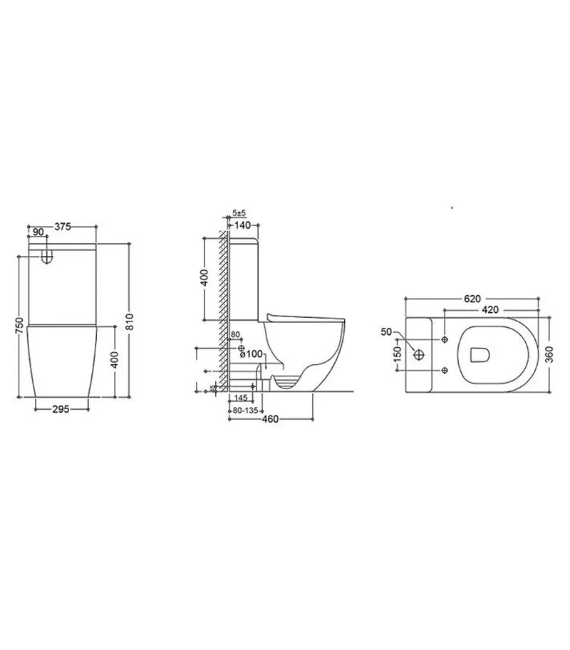 Cosenza Gloss White Rimless Flush Wall Faced Toilet Suite