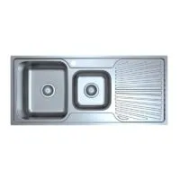 Otus 1080x480x177mm Stainless Steel 1&1/2 Bowl Sink with Drainer - LHB Otus 1080x480x177mm Stainless Steel 1&1/2 Bowl Sink with Drainer - LHB