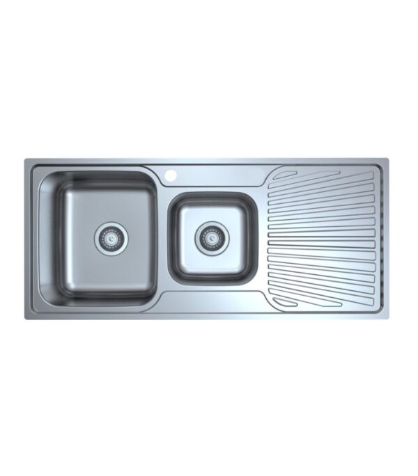 Otus 1080x480x177mm Stainless Steel 1&1/2 Bowl Sink with Drainer - LHB