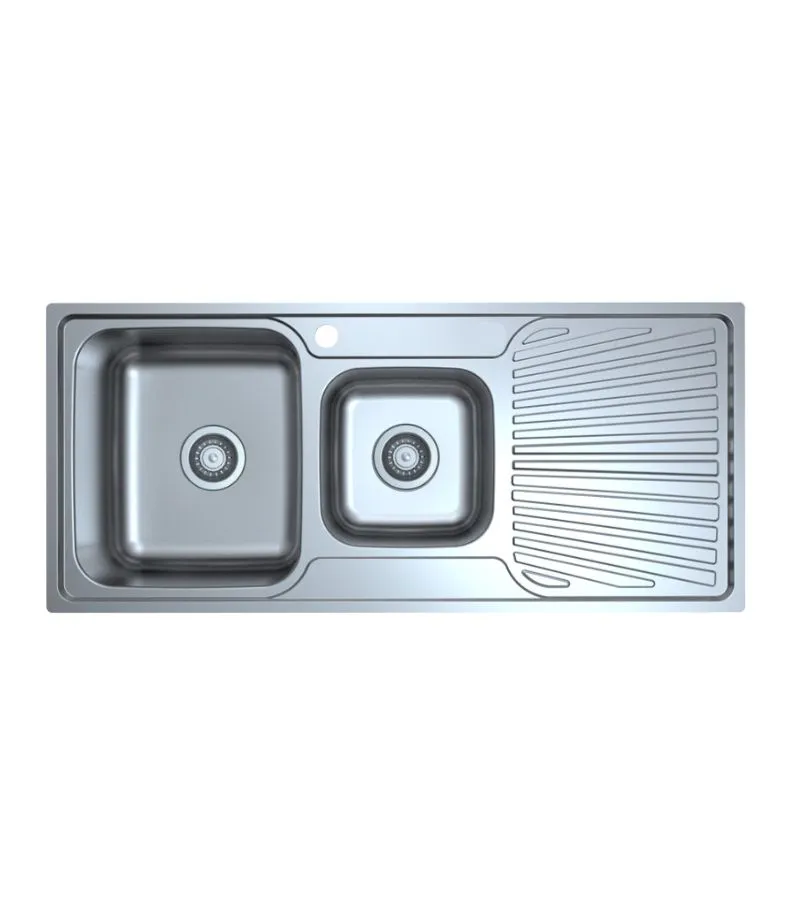 Otus 1080x480x177mm Stainless Steel 1&1/2 Bowl Sink with Drainer - LHB