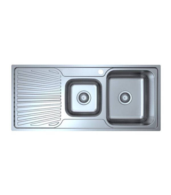 Otus 1080x480x177mm Stainless Steel 1&1/2 Bowl Sink with Drainer - RHB