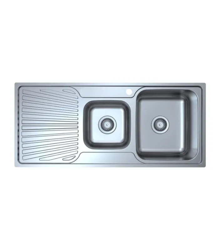 Otus 1080x480x177mm Stainless Steel 1&1/2 Bowl Sink with Drainer - RHB