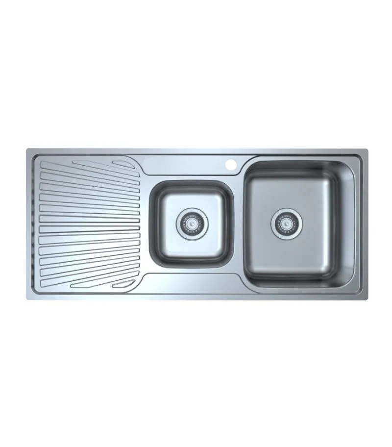 Otus 1080x480x177mm Stainless Steel 1&1/2 Bowl Sink with Drainer - RHB