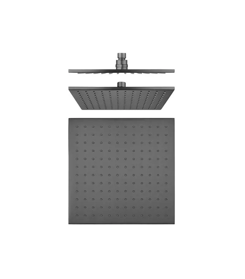 Cavallo 250mm Square Gunmetal Grey Shower Head 8mm Thickness