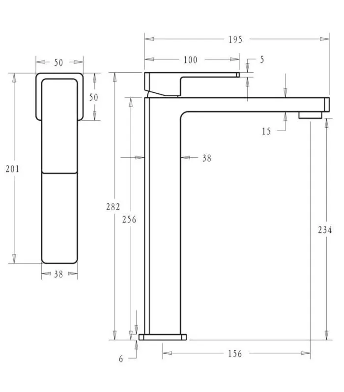 IKON Ceram Tall Basin Mixer - Specification