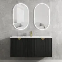 Marlo Matt Black 1200mm Single Bowl Plywood Wall Hung Vanity
