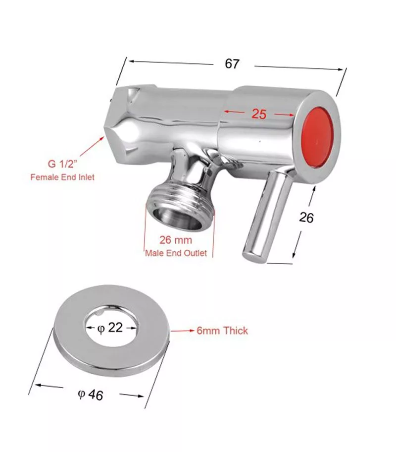 Pentro Chrome Round 1/4 Turn Washing Machine Stops
