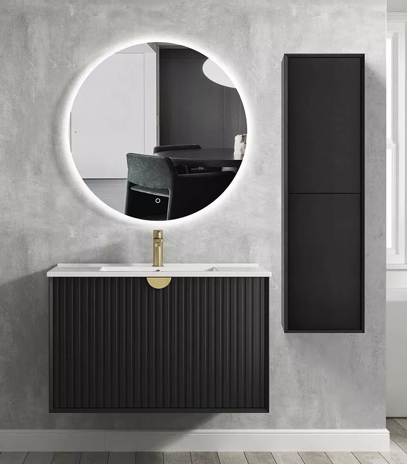Marlo Matt Black Wall Hung Tallboy