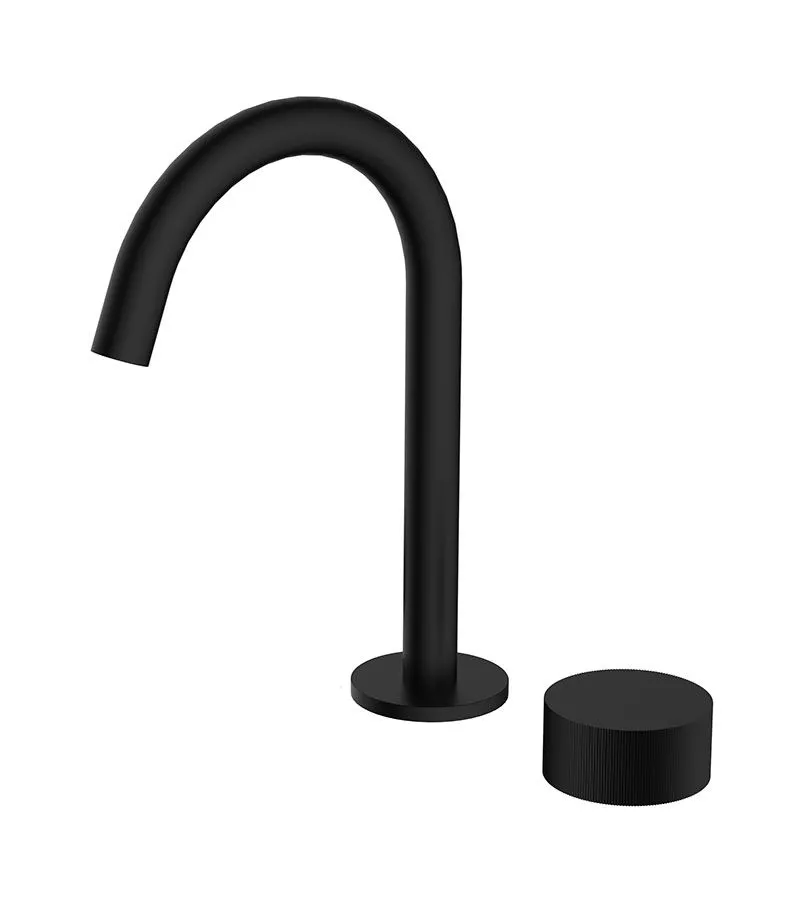 Qi Progressive Matt Black Basin Mixer