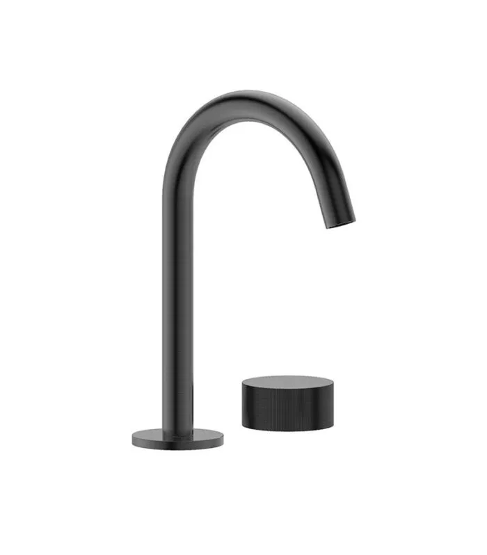 Qi Progressive Brushed Gunmetal Grey Basin Mixer