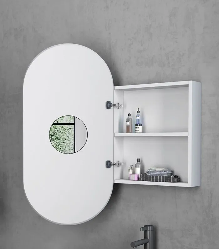 Noosa 450x900mm Shaving Cabinet - Matte White Interior