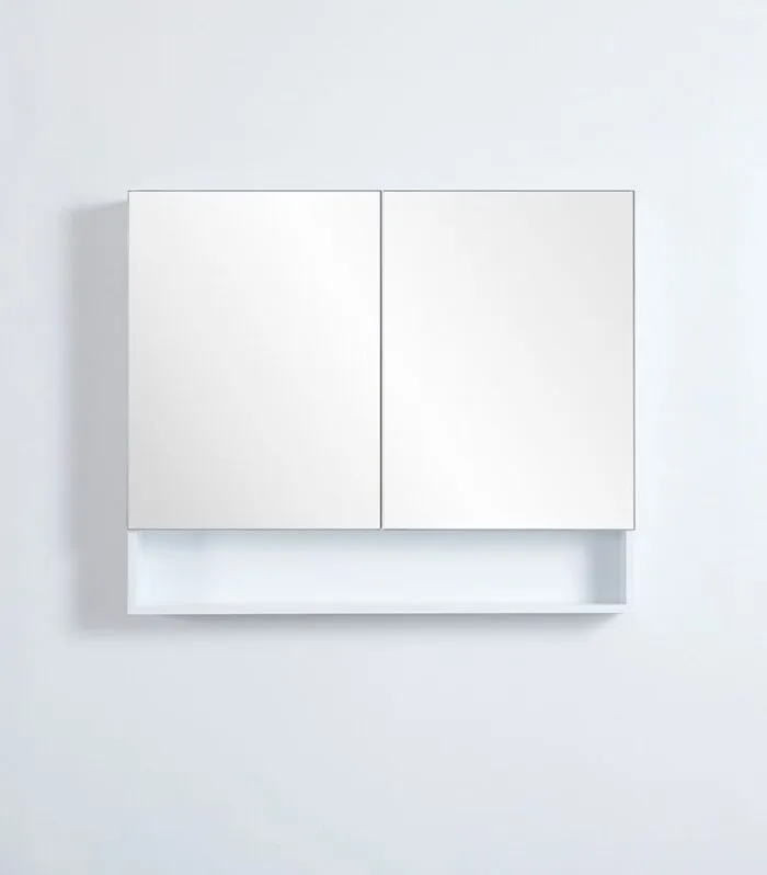 Fremantle Matt White PVC 900mm X 750mm Shaving Cabinet