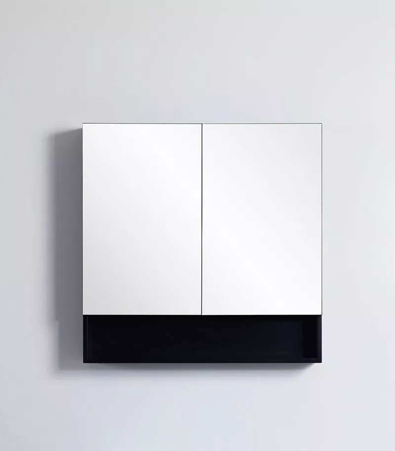 Fremantle Matt Black PVC 750mm X 750mm Shaving Cabinet
