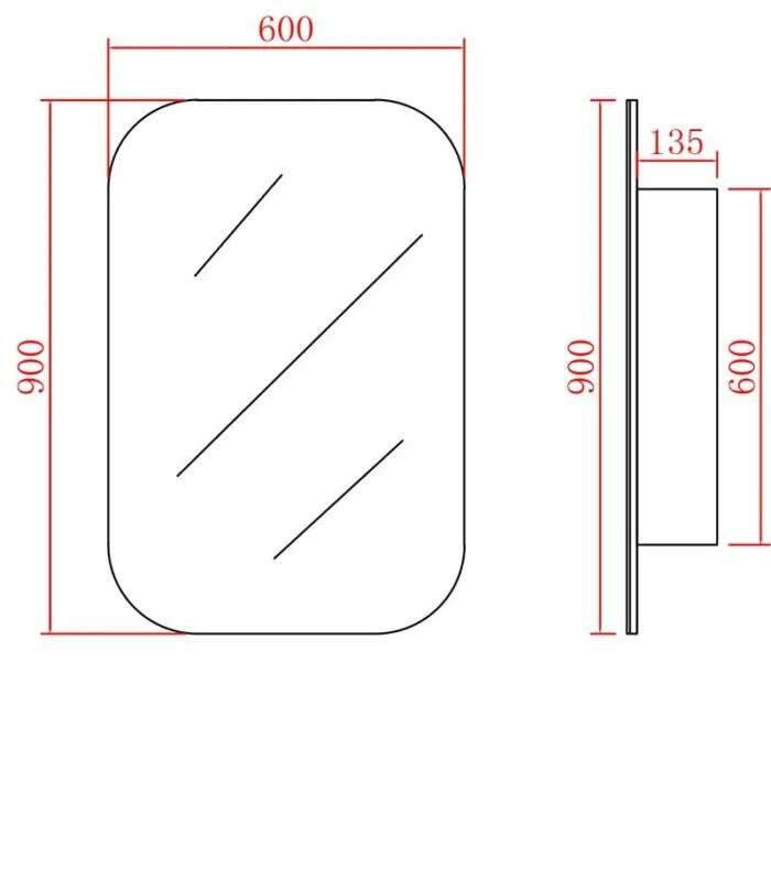 Olivia Matt White 600x900mm Wall Hung Tallboy