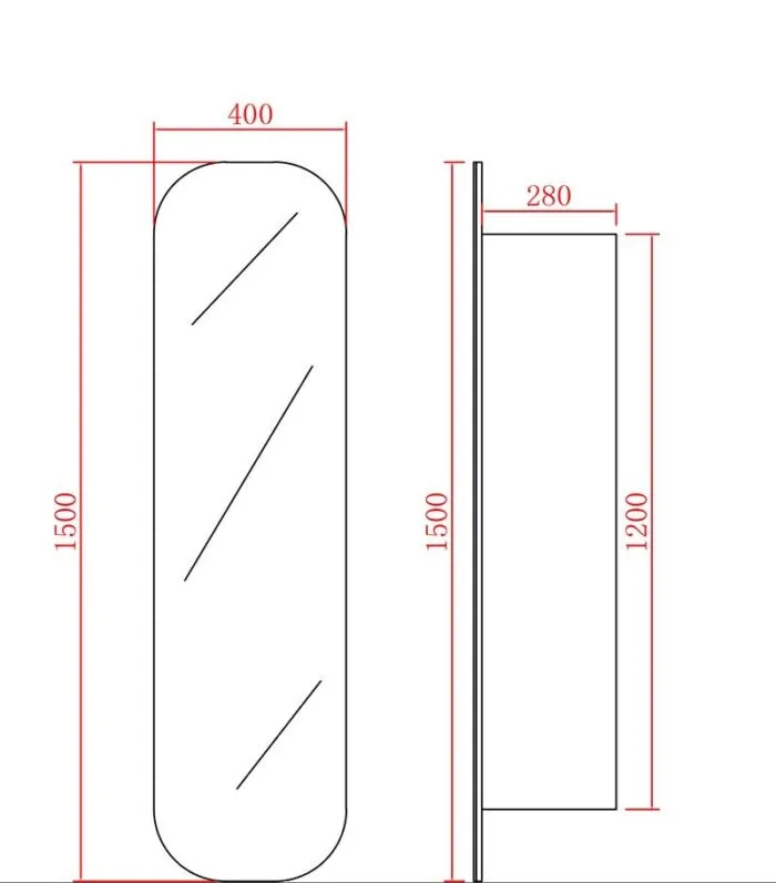 Olivia Matt Black 400x1500mm Wall Hung Tallboy