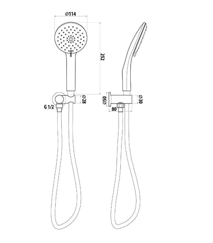 Elle Stainless Steel Round Hand Shower
